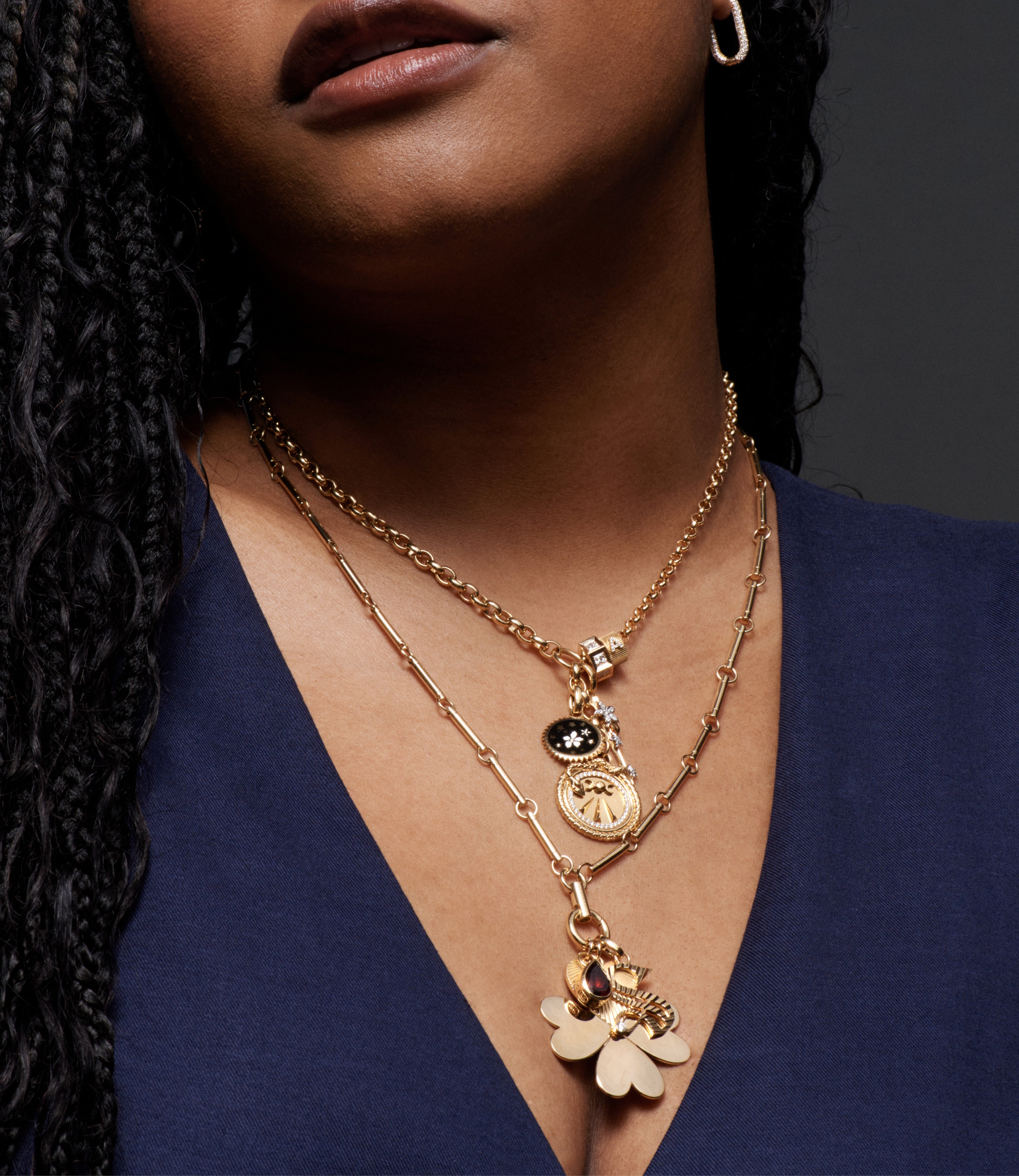Mind Body Soul Resilience Heavy Mixed Belcher Chain Necklace in 14K Gold with Diamonds - Perfect for Everyday Wear & Special Occasions