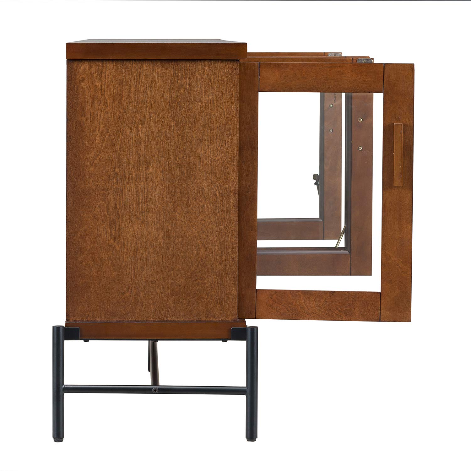 SEI Furniture Chalford TV Stand Sideboard Cabinet - Black Modern Entertainment Center for Living Room, Bedroom & Home Theater Storage