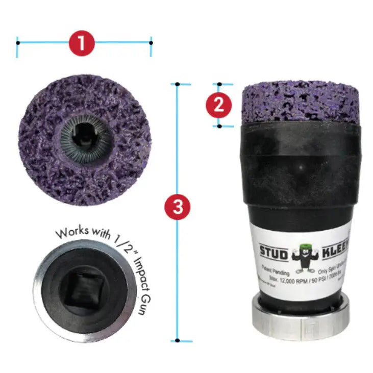 ESCO 50170 Impact Driven Hub Stud Wheel Cleaner - Heavy Duty Rust & Grease Remover for Automotive Maintenance & DIY Car Repair