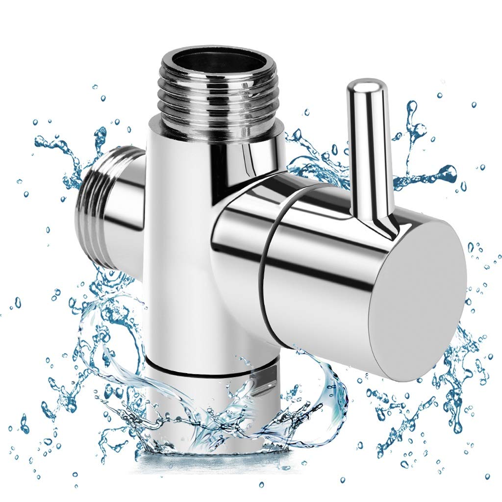 Brass 3-Way Diverter Valve for Shower - Adjustable Water Separator Tee Adapter with Easy Installation - Perfect for Bathroom, Spa, and RV Shower Systems