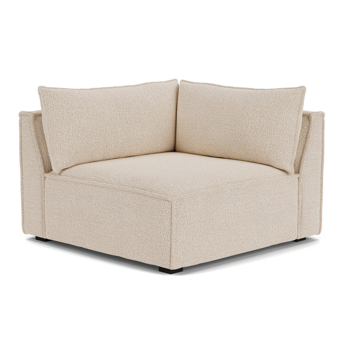Daphne Boucle 1 Seater Right Corner Modular Sofa - Modern Comfortable Sectional Couch for Small Spaces, Living Room, Apartment & Office Use