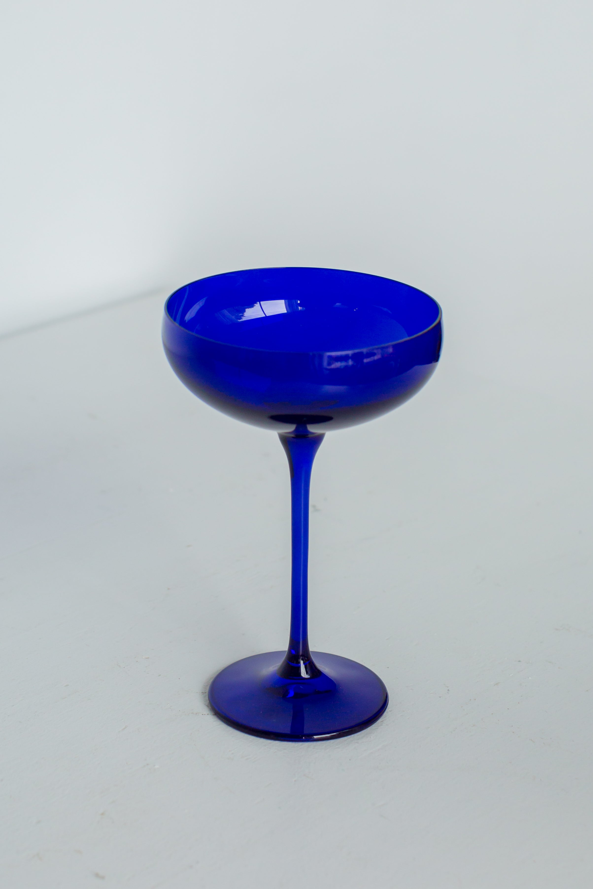 Estelle Colored Champagne Coupe Glasses Set of 6 - Elegant Royal Blue Stemware for Wedding, Party & Special Occasions