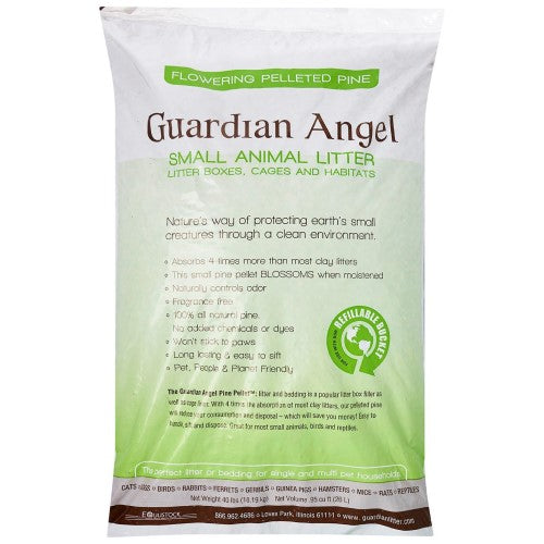 Guardian Angel Small Pet Hygiene Pellets - Natural Pinewood Litter for Rabbits, Hamsters & Guinea Pigs | Odor Control & Absorbent Bedding for Cages & Habitats