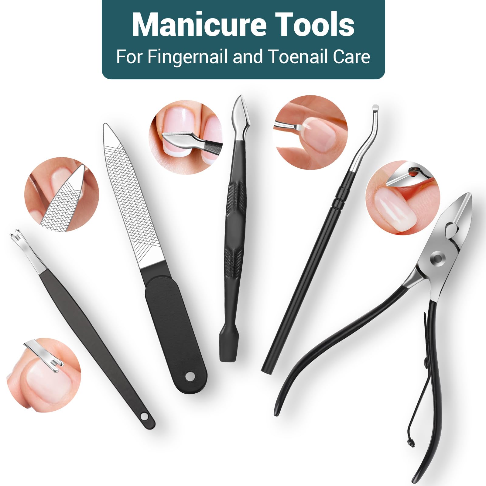 Professional 18-Piece Manicure & Pedicure Kit - Stainless Steel Nail Clippers, Cuticle Tools & Nail Care Set with Zipper Bag - Perfect for Home Salon, Travel & Gift Giving