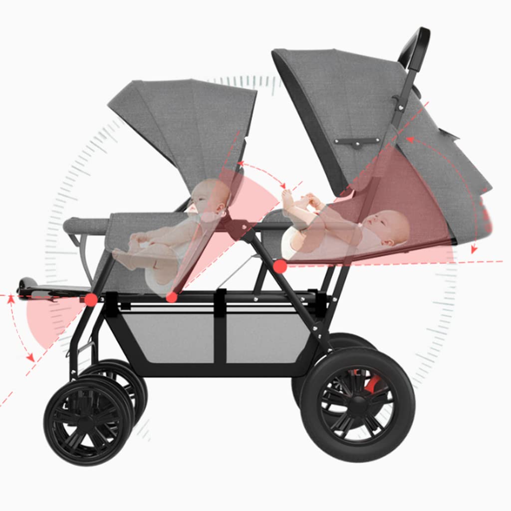 **Best Twin Stroller Wagon for Travel - Lightweight, Foldable Double Stroller with Large Storage Basket & 5-Point Safety Harness - Perfect for Shopping, Park Outings & Family Adventures**