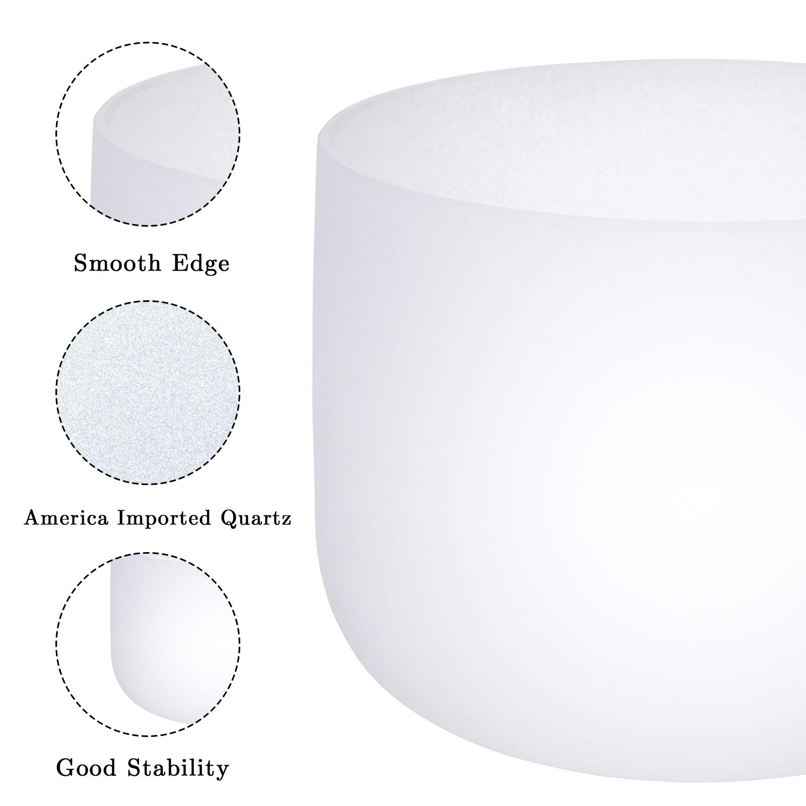 SOLSHINE 8-inch Crystal Singing Bowl - B Note 440Hz for Crown Chakra Healing, Includes Crystal Striker & O-Ring - Meditation, Sound Bath & Energy Balancing Tool for Yoga, Reiki & Spiritual Practices