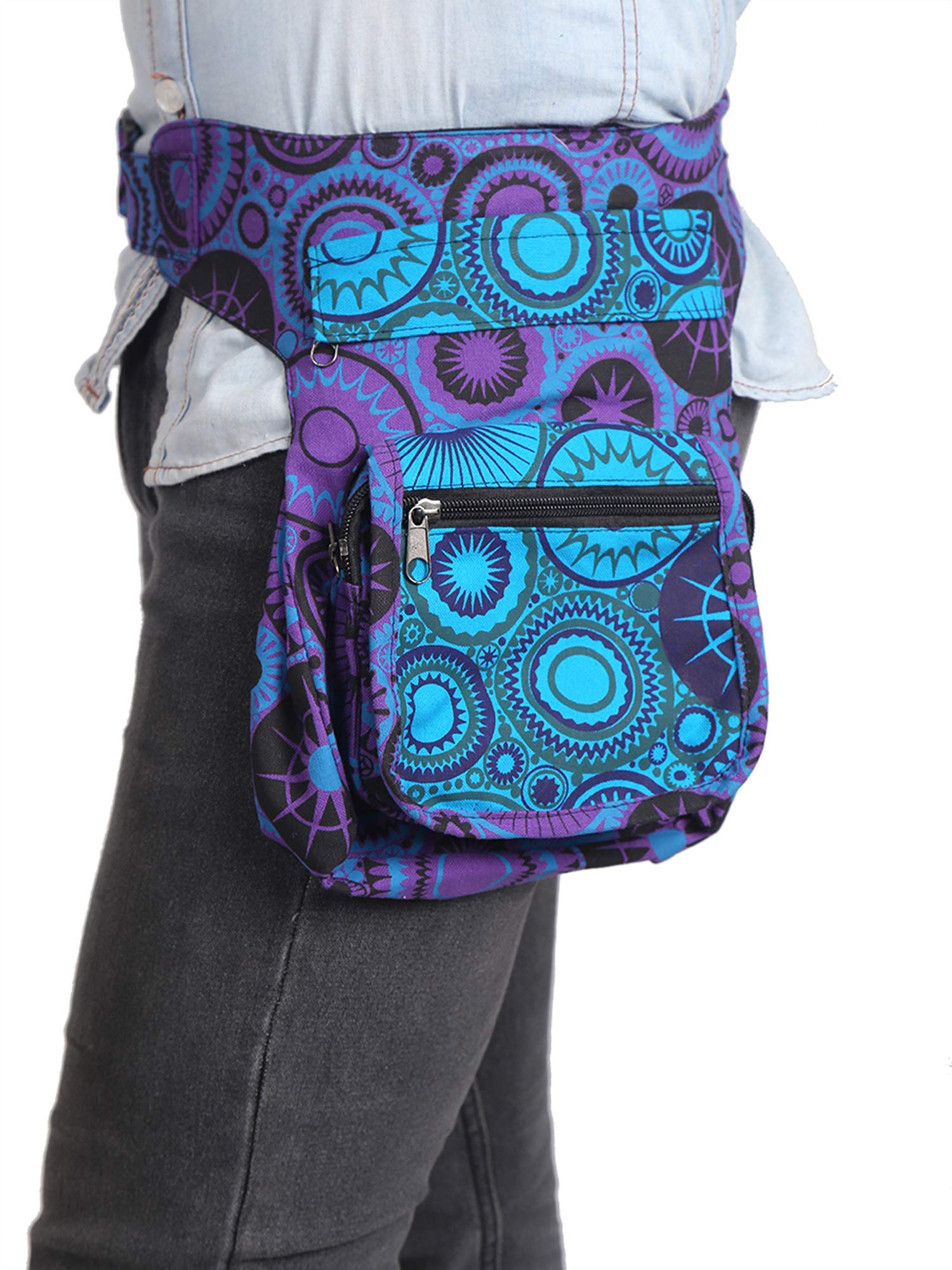 Unique Design Multipurpose Fanny Pack - Hippie Bag, Hip Bag, West Pack Bag for Festivals & Travel | 100% Cotton | Fair Trade | Handmade with Love | Perfect for Music Festivals, Hiking & Everyday Use