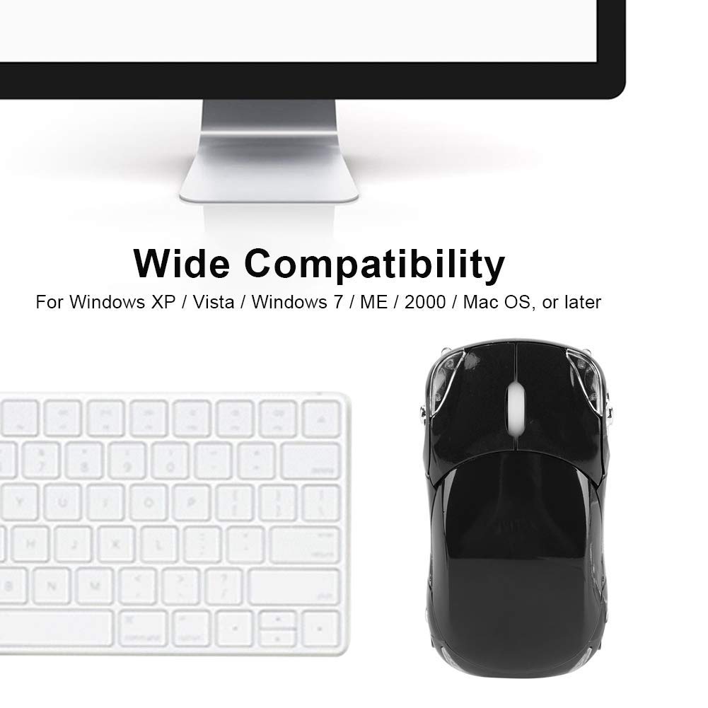 Annadue 2.4G Wireless Mouse for Kids - USB Receiver, 3 Buttons 1600DPI Optical Gaming Mouse for Tablet PC, Mac & Windows (Black) - Perfect for Online Learning, Gaming & Office Work