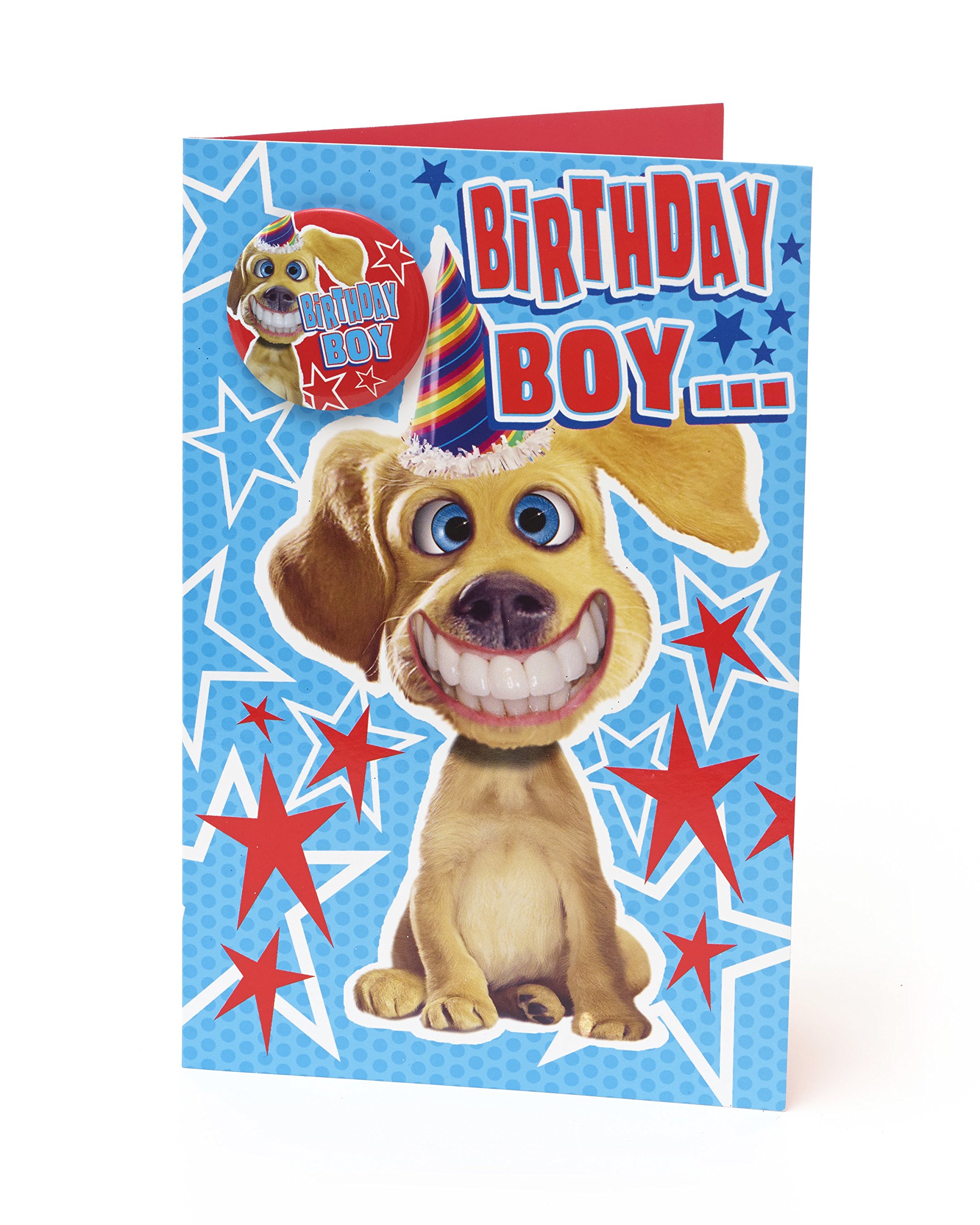 Personalized Boys Birthday Card with Birthday Badge - Perfect Kids Birthday Gift Card & Birthday Boy Pin Badge - Ideal for Birthday Parties, School Celebrations & Special Occasions