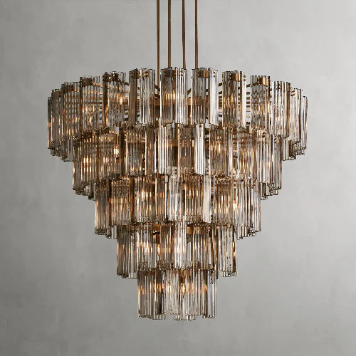 Delsie Round Chandelier - Modern Crystal Ceiling Light Fixture for Dining Room, Living Room & Bedroom | Elegant Lighting Decor for Home & Wedding