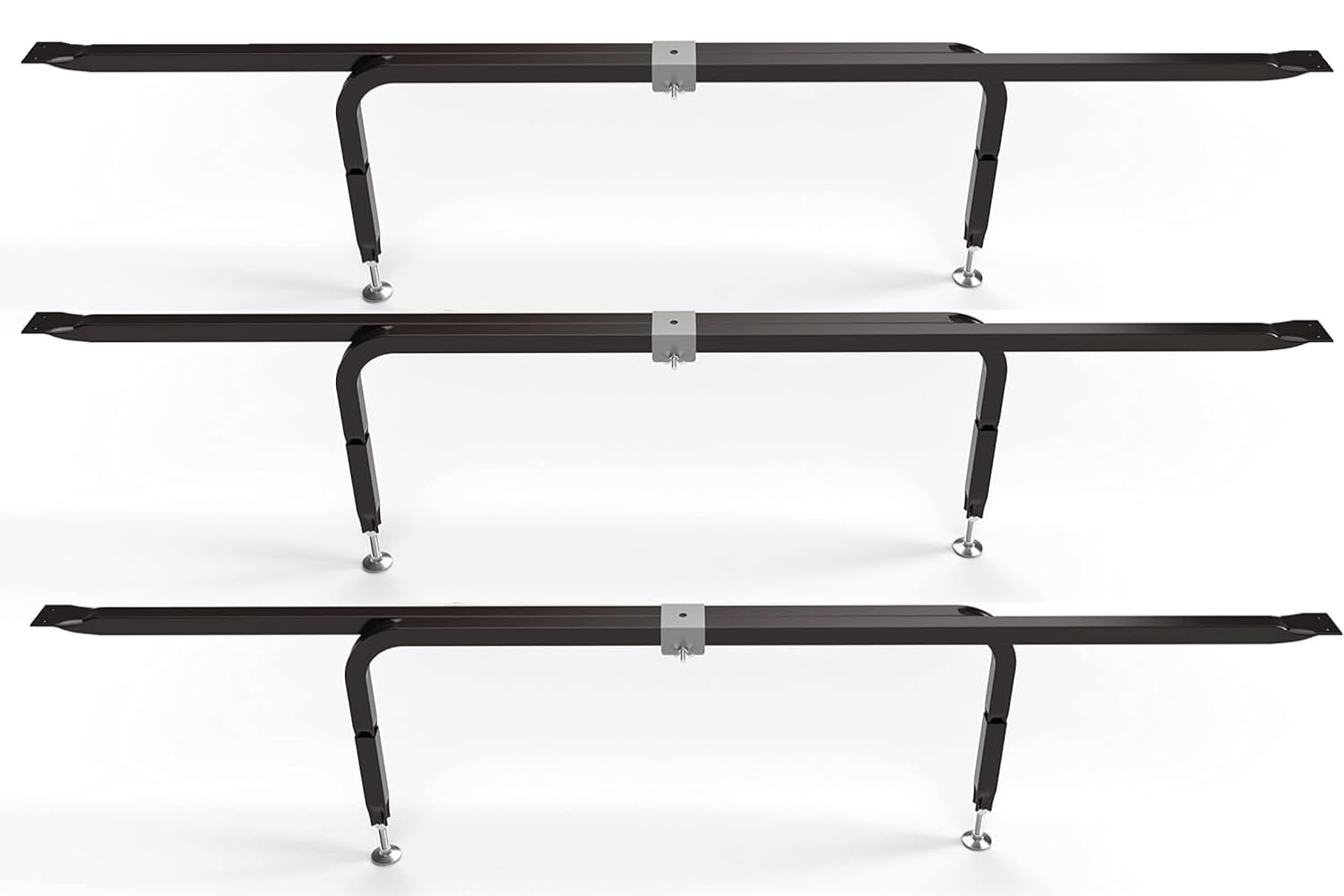 Heavy-Duty Adjustable Bed Frame Support System - 3 Steel Slats & 6 Legs - Universal Fit for Full, Queen & King Size Beds - Easy Installation - Made with USA Steel - Perfect for Bedroom Furniture Support & Mattress Foundation