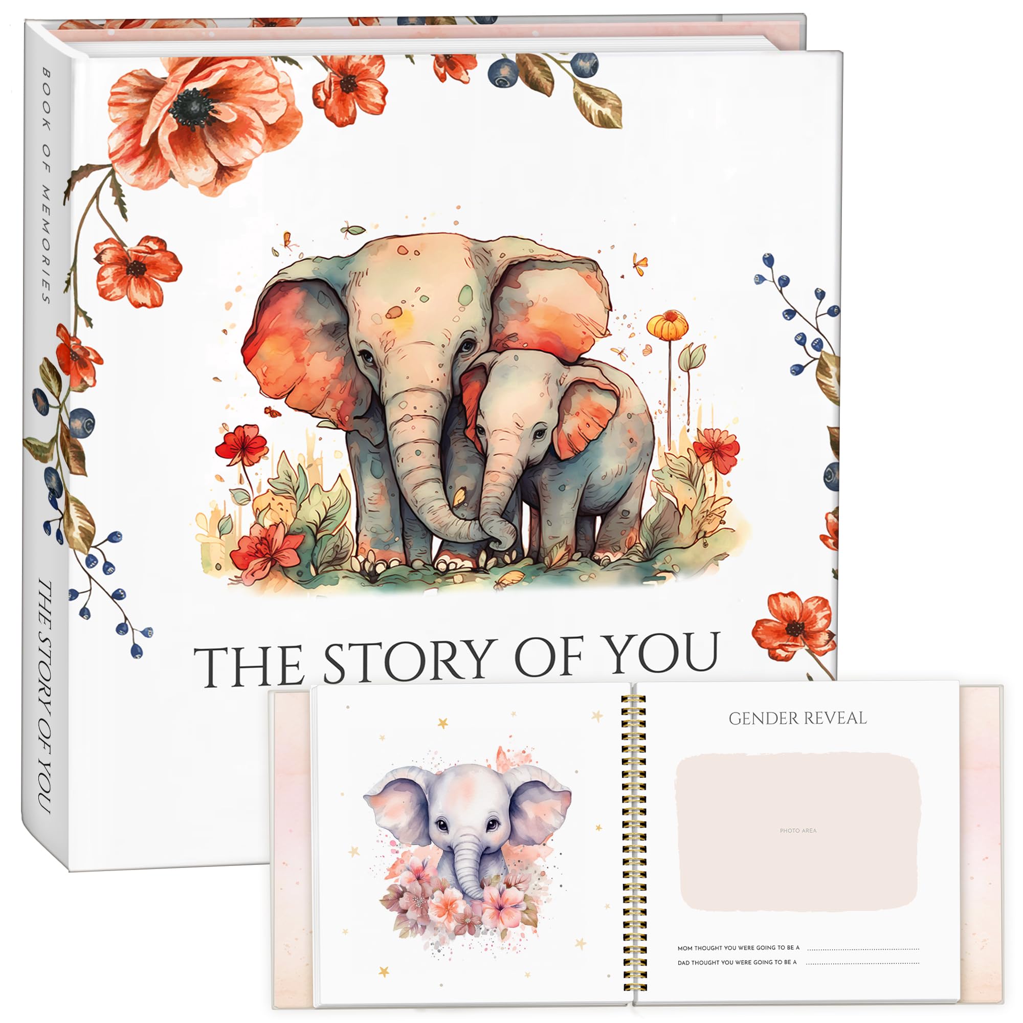 Baby Memory Book for Boys & Girls - First 5 Years Milestone Journal | Gender Neutral Baby Book to Capture Special Moments from Birth to Age 5 | Perfect Baby Shower Gift & Keepsake Scrapbook Photo Album for New Parents