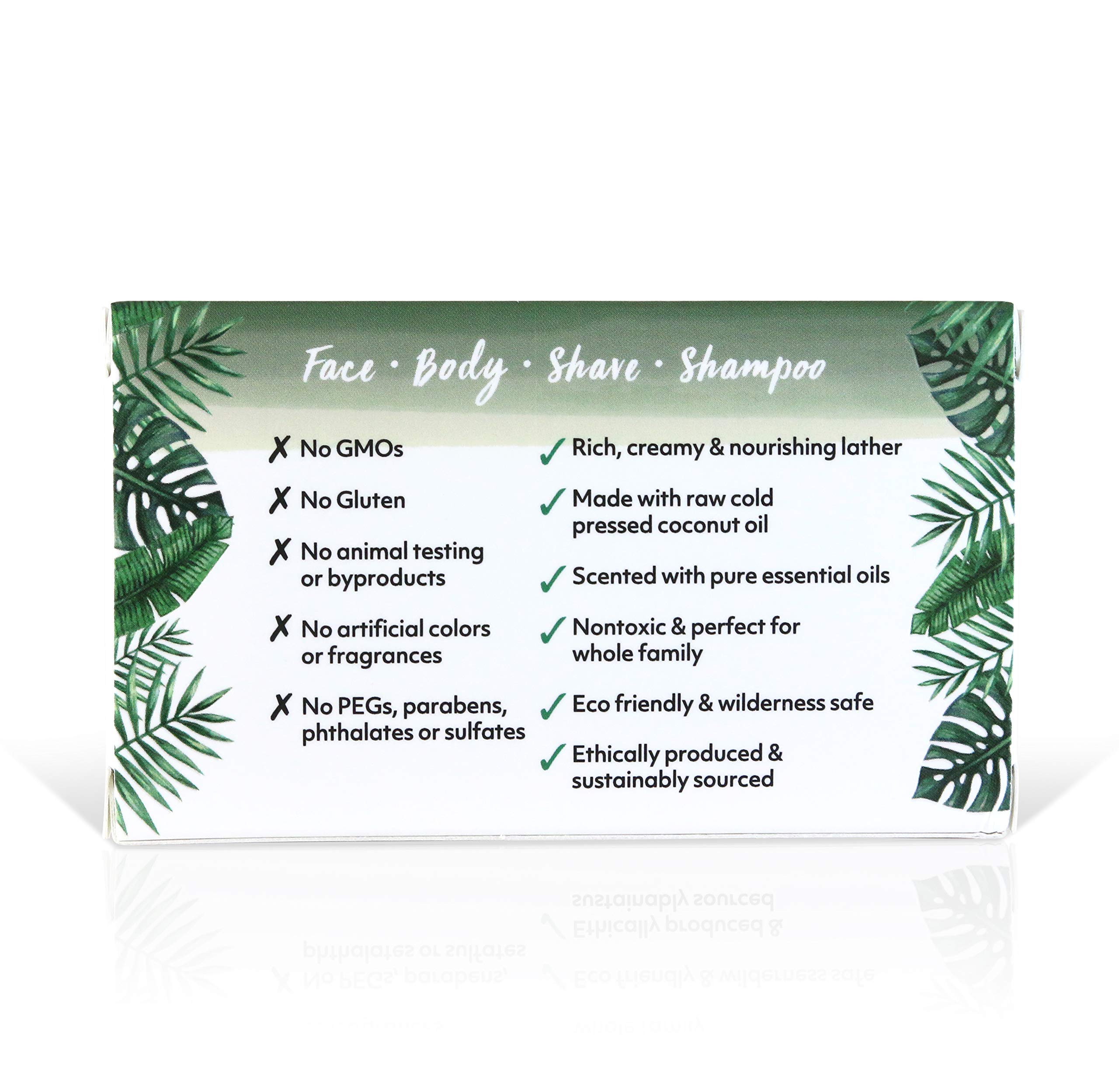 Organic Coconut Oil & Tea Tree Spearmint Soap Bar for Face and Body - Moisturizing, Pore Purifying Natural Soap with Essential Oils - 7 oz (Pack of 12) - Perfect for Daily Skincare & Spa Relaxation