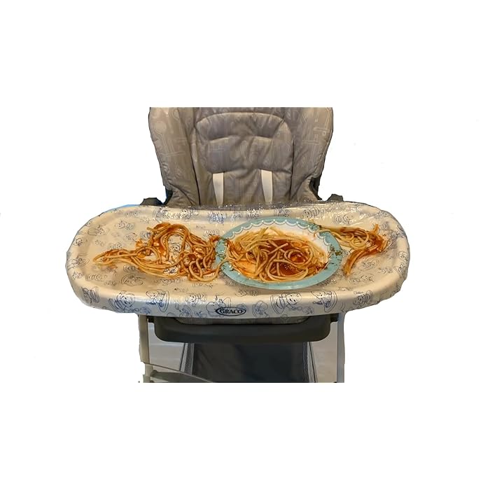 Disposable High Chair Tray Covers - 50 Pack, BPA-Free & Waterproof for Baby Feeding - Perfect for Restaurants, Daycares & Home Use