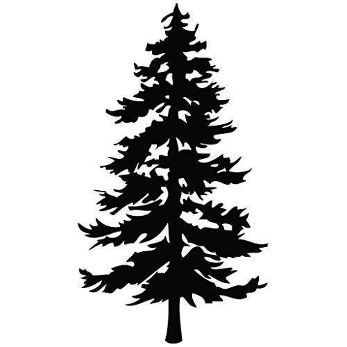 Evergreen Tree Vinyl Decal Sticker - 15cm Black Removable Wall Art for Home, Car, Laptop & More | Perfect for DIY Decor, Personalizing Devices & Travel Accessories