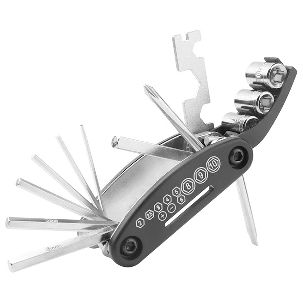 **CATAZER 16-in-1 Multi-Function Bike Repair Tool Kit - Portable Folding Cycling & Motorcycle Tool Set with Metric Wrenches - Perfect for Road Trips, Mountain Biking & DIY Bike Maintenance**