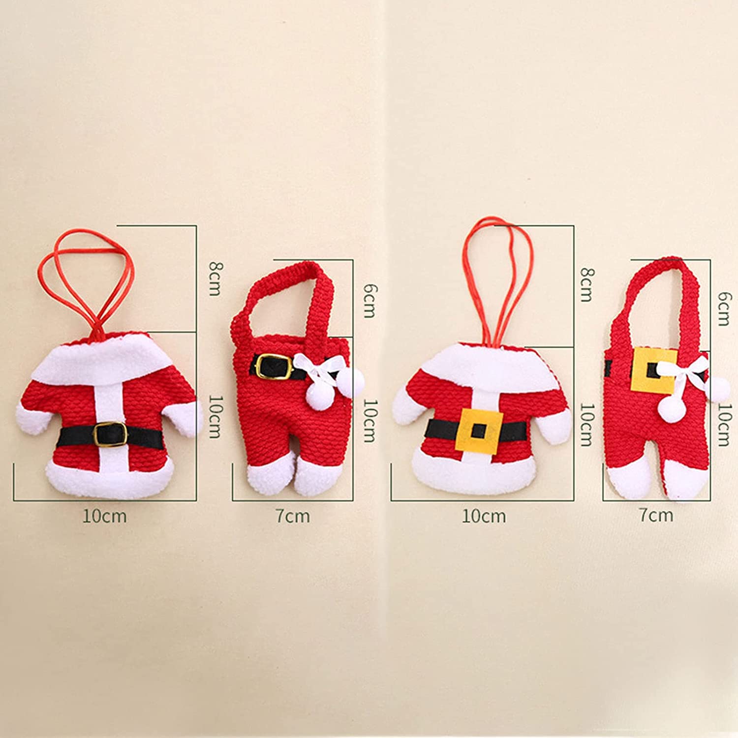 MSQ 4-Piece Christmas Knife and Fork Covers Set - Festive Red Snowman Pants Design for Holiday Table Decor - Perfect for Christmas Dinner, Xmas Party, Thanksgiving & Winter Celebrations
