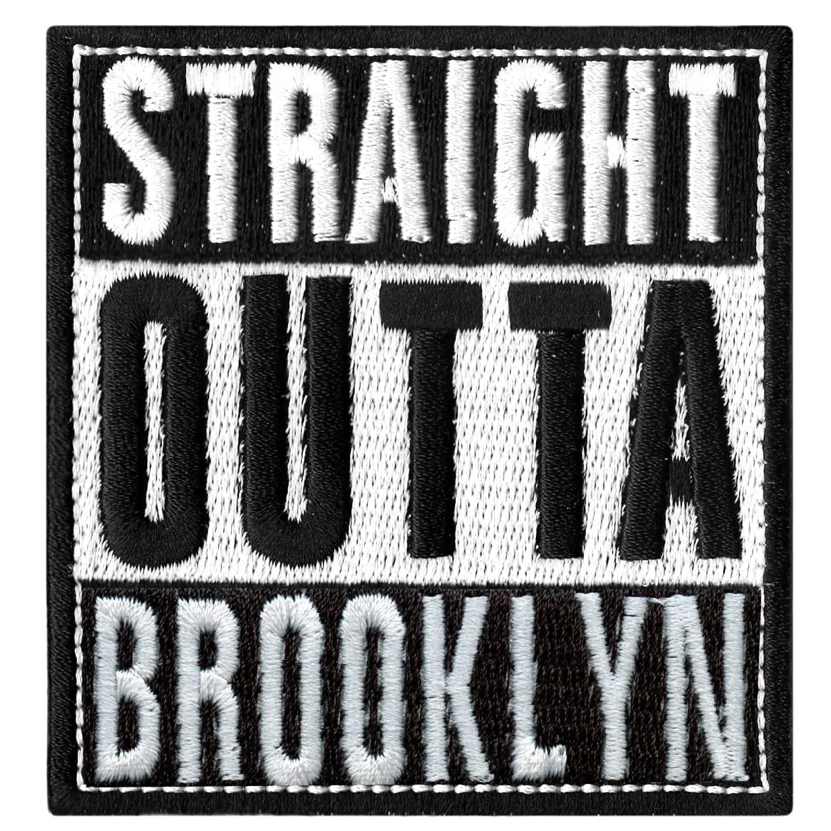 Straight Outta Brooklyn Patch - Embroidered Iron On for Jackets, Hats & Bags - New York City Team Logo Applique for DIY & Fashion Customization