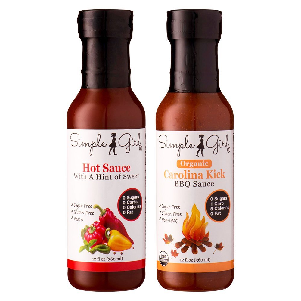 Sugar Free BBQ Sauce & Hot Sauce Combo (2 Pack) - Low Carb, Gluten Free, Keto Friendly | Perfect for Grilling, Dipping & Healthy Meal Prep