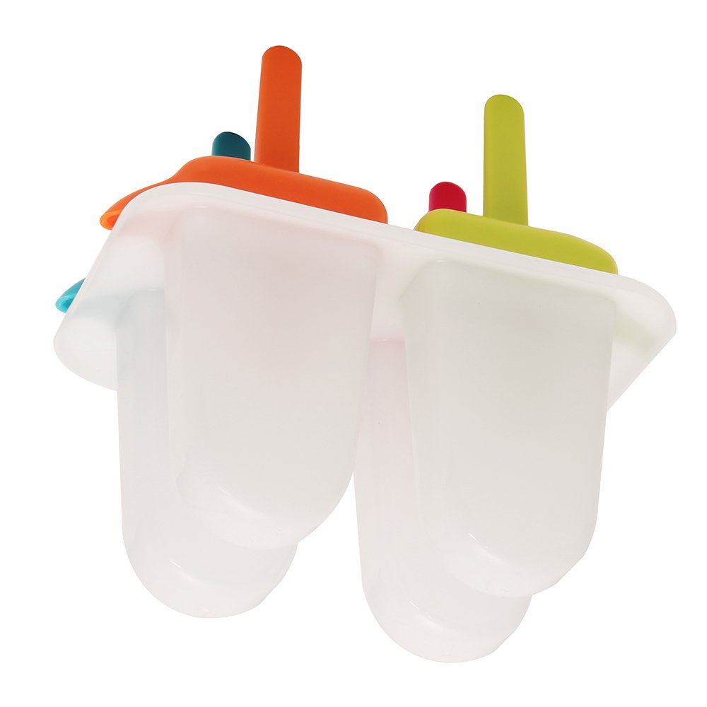 Time for Treats Frost Bites 4-Mold Ice Pop Maker - Small, Multicolored for Homemade Popsicles, Summer Treats & Kids Snacks