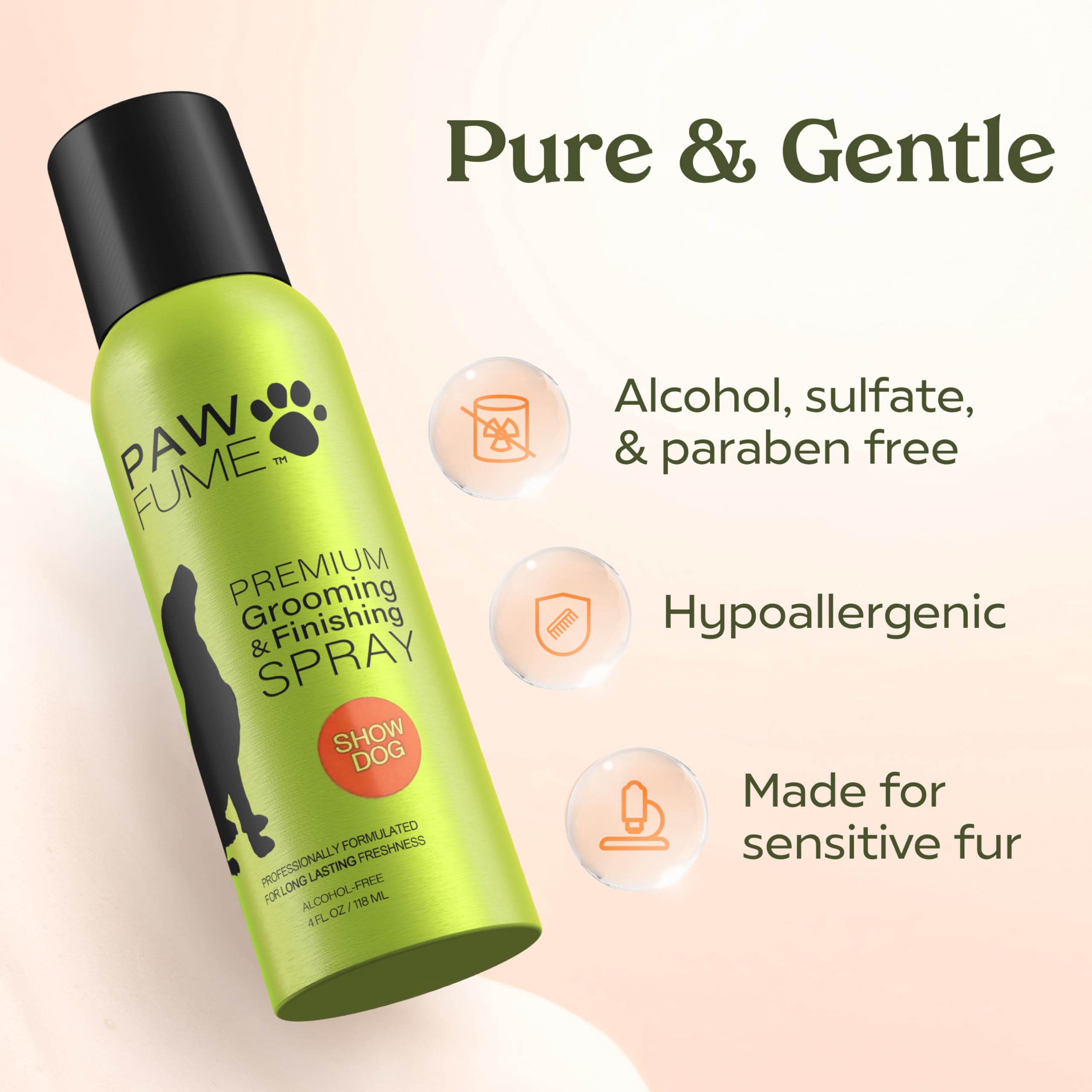 PAWFUME Dog Grooming Spray for Show Dogs - Ear Cleaner & Moisturizing Lotion | Pet Care Essentials for Odor Control & Coat Shine | Perfect for Dog Shows, Grooming & Daily Care