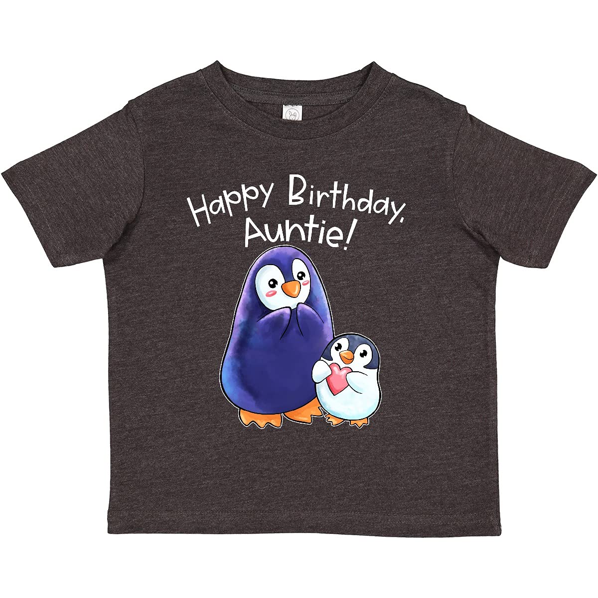 Inktastic Happy Birthday Auntie Cute Penguins Toddler T-Shirt - Perfect Gift for Niece Birthday Party & Family Celebrations