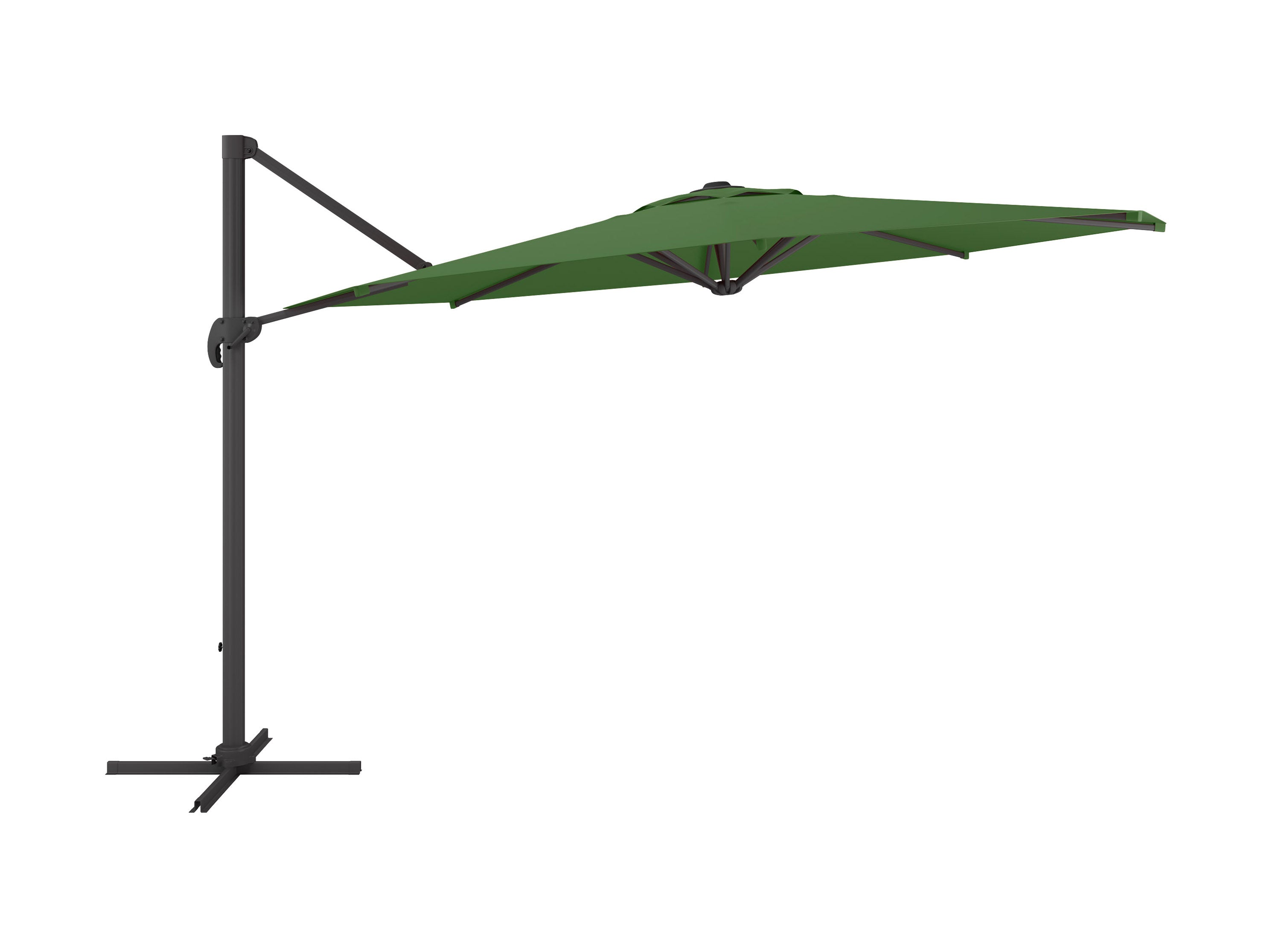 11.5ft Deluxe Offset Patio Umbrella in Forrest Green - Perfect for Poolside, Backyard, and Outdoor Dining Areas
