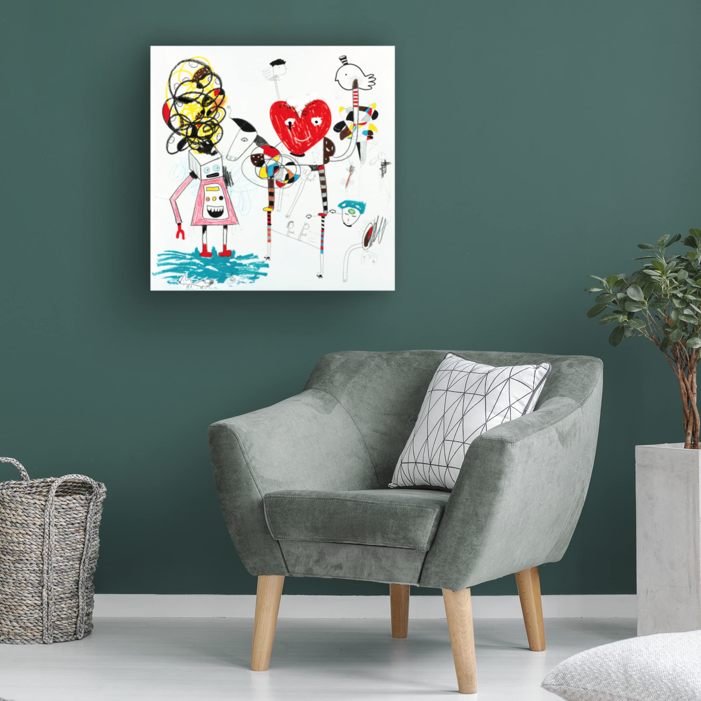 Trademark Fine Art 'Donkey Of Love' Canvas Wall Art by Oodlies - Perfect for Living Room, Bedroom & Home Decor