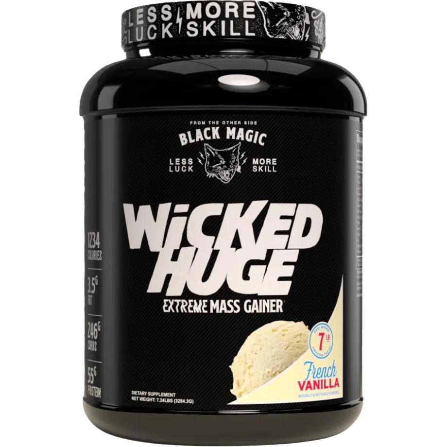 Black Magic Wicked Huge Extreme Mass Gainer Protein Powder - High Calorie Weight Gain Supplement for Bodybuilding & Muscle Growth - Perfect for Post-Workout Recovery & Bulking Season
