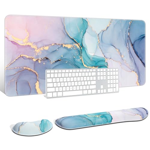Ink Teal Blue Pink Marble
