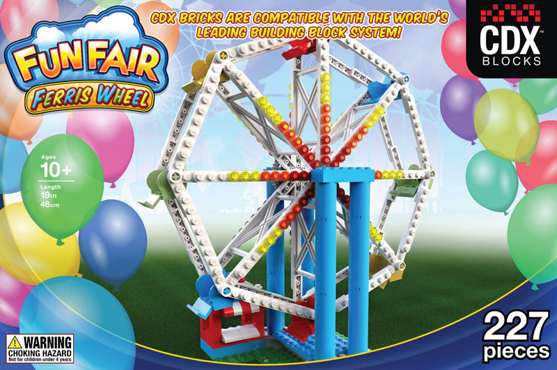 CDX Building Blocks Ferris Wheel Toy Set - STEM Educational Construction Kit for Kids - Perfect for Birthday Gifts & Classroom Learning Activities