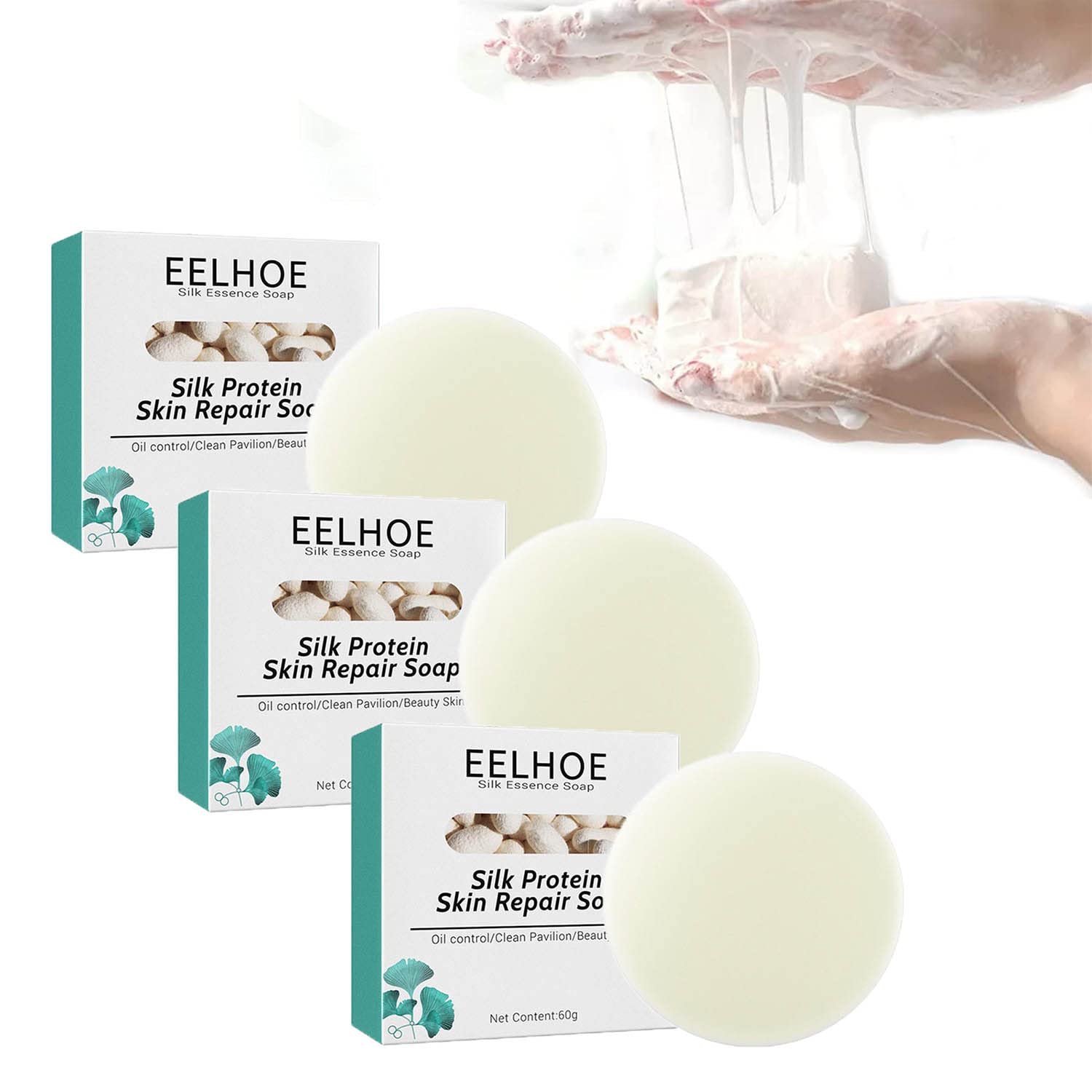 SkinFerm Collagen Milk Whitening Soap with Goat Milk & Silk Protein - Exfoliating, Firming & Brightening Face & Body Soap for Skin Repair & Moisturizing - Perfect for Daily Skincare Routine & Spa Treatment (3PCS)