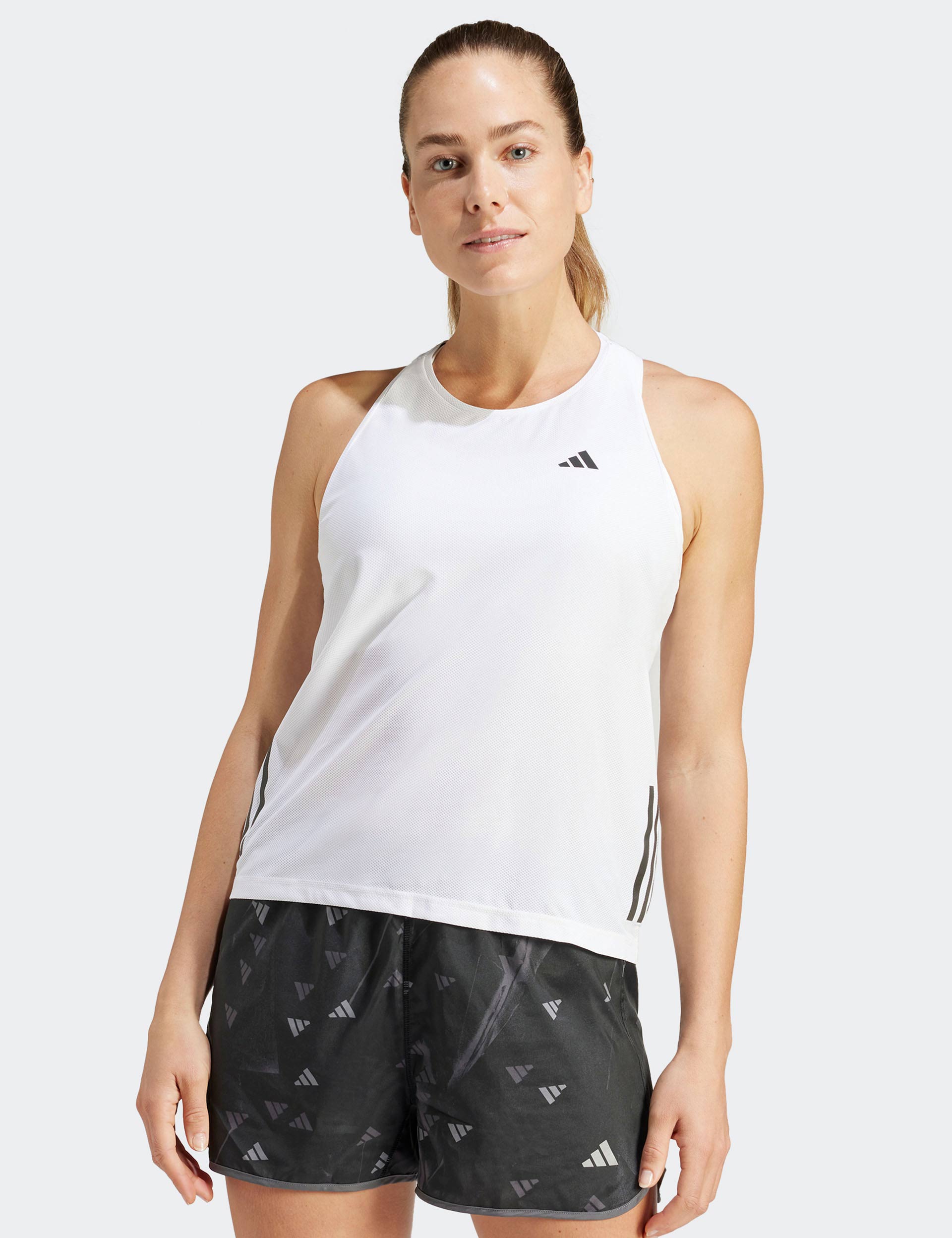 Own The Run Women's Workout Tank Top - Breathable White Running Shirt for Gym, Yoga & Outdoor Activities