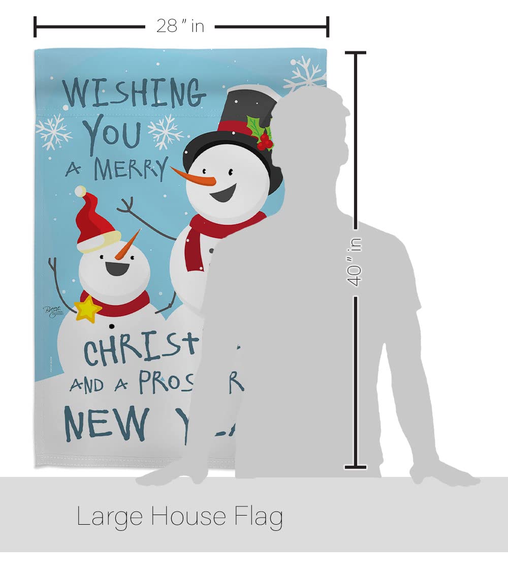 Snowman Christmas House Flag Set 28x40