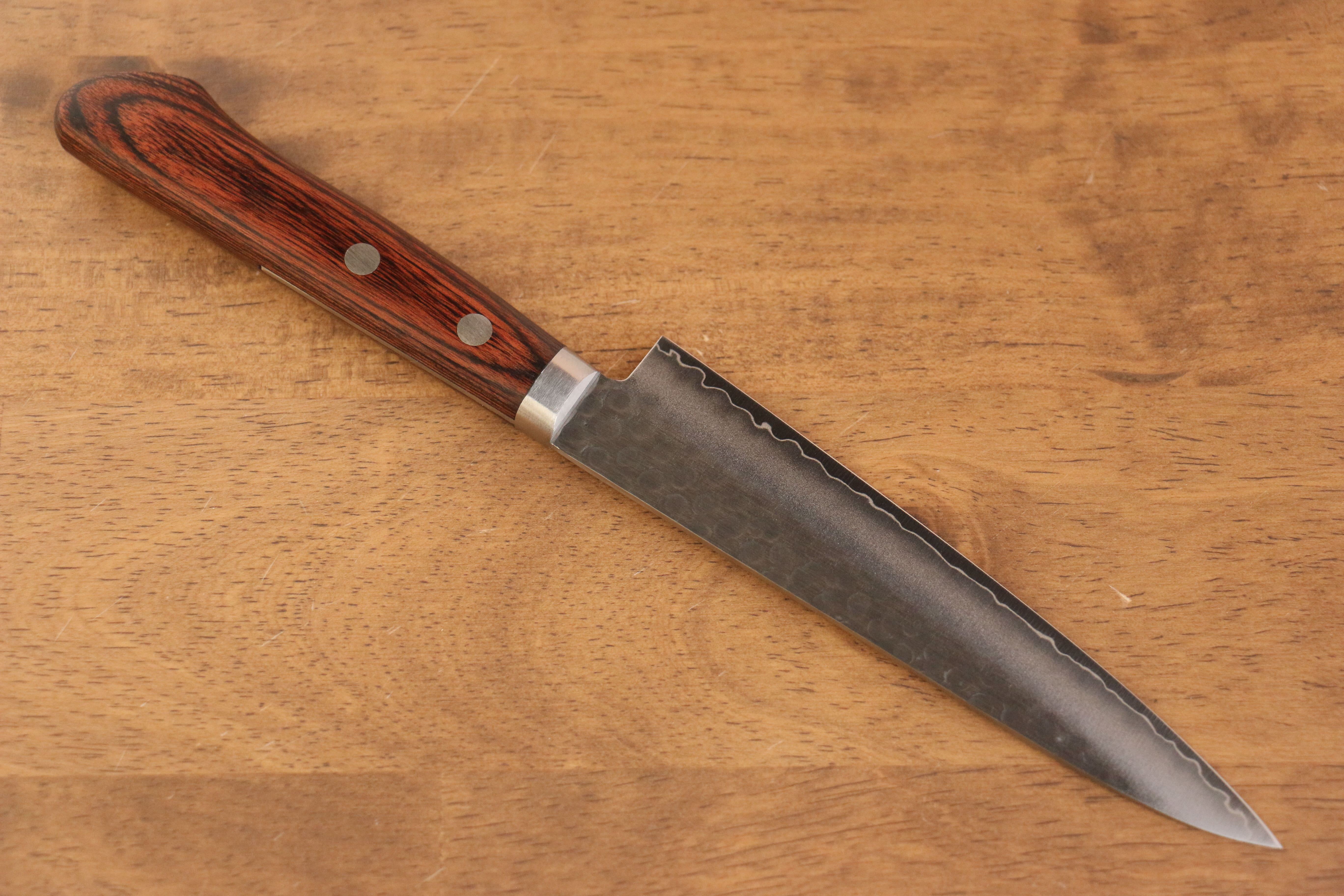 Premium Seisuke Swedish Steel Petty Utility Knife with Mahogany Handle - Perfect for Home Cooking, Slicing Fruits & Vegetables, and Professional Chef Use