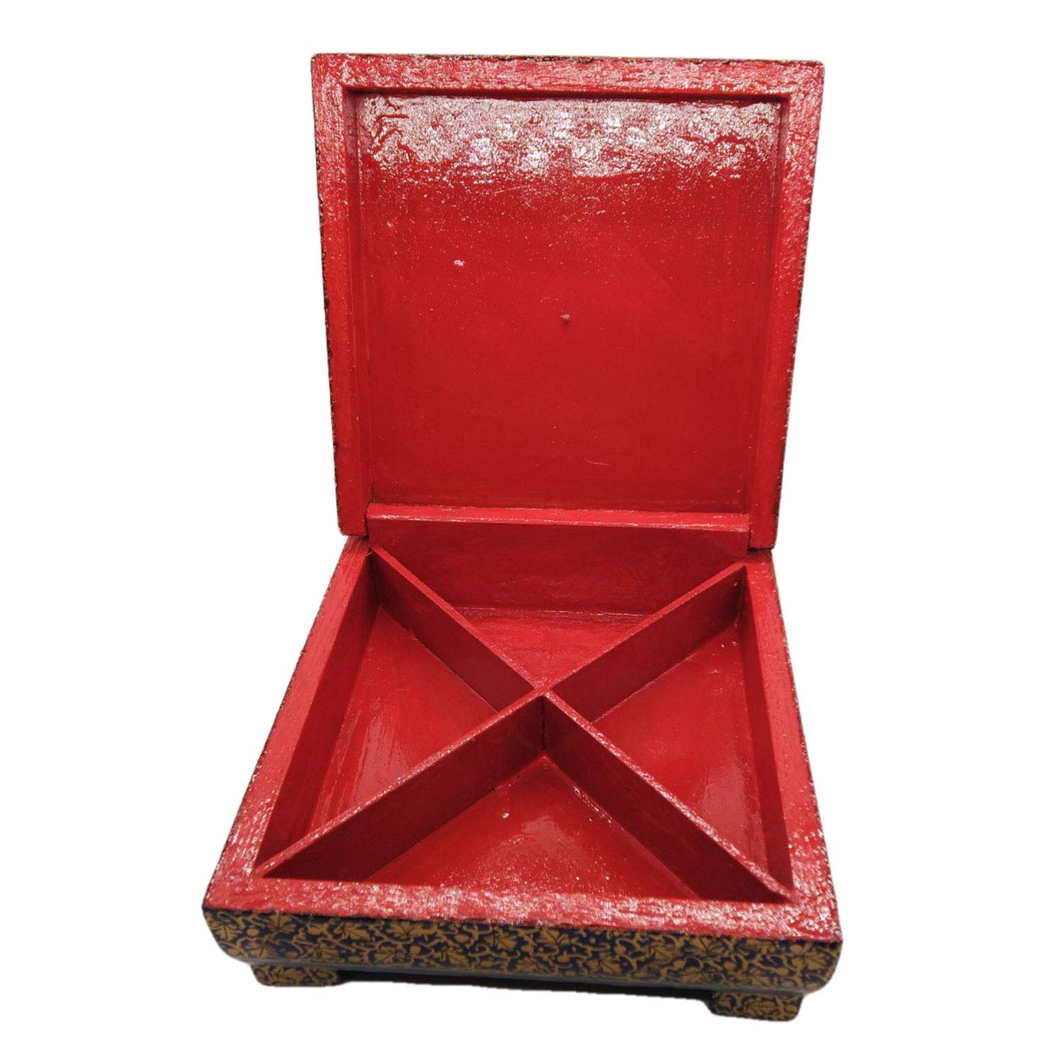 Handmade Christmas Jewelry Organizer Box - Premium Dry Fruit & Trinket Storage Box for Women - Award-Winning Indian Artisan Crafted Gold Jewelry Case | Perfect for Holiday Gifts, Home Decor & Jewelry Organization