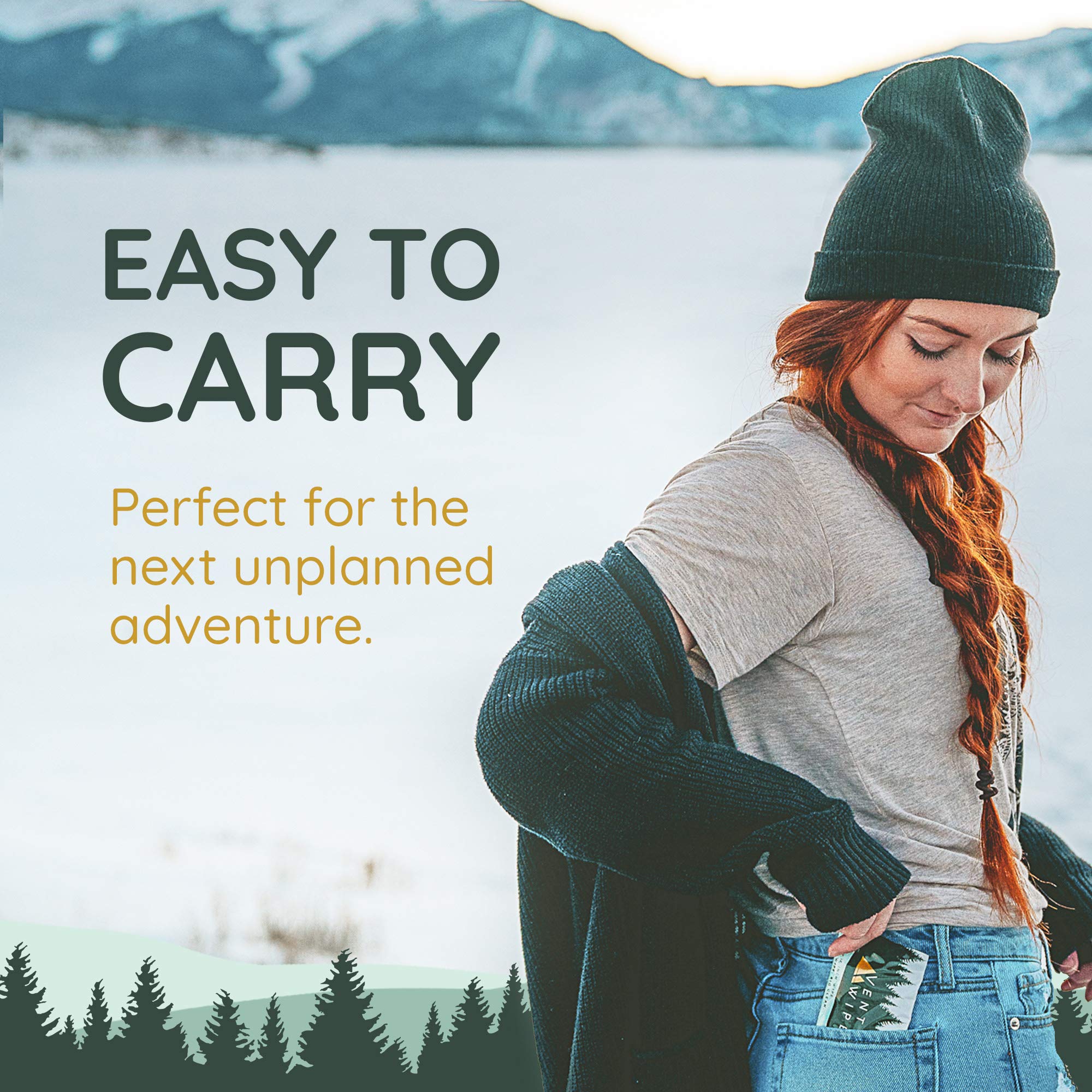 Venture Wipes Tea Tree Oil Body Wipes for Adults - Biodegradable Cleansing Wipes with Aloe & Vitamin E - Individually Wrapped Camping & Travel Essentials - 25 Count Pack - Perfect for Hiking, Gym, Outdoor Adventures & On-the-Go Hygiene