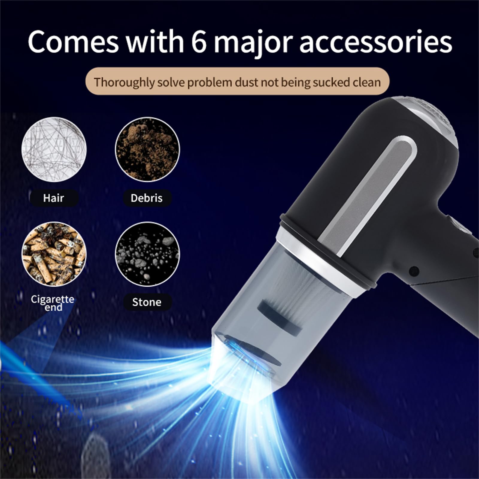 Powerful Handheld Vacuum Cleaner with Multi-Nozzles - Portable Car Vacuum & Air Duster for Home, Office, and Auto Detailing | Perfect for Car Seats, Keyboards, and Tight Spaces