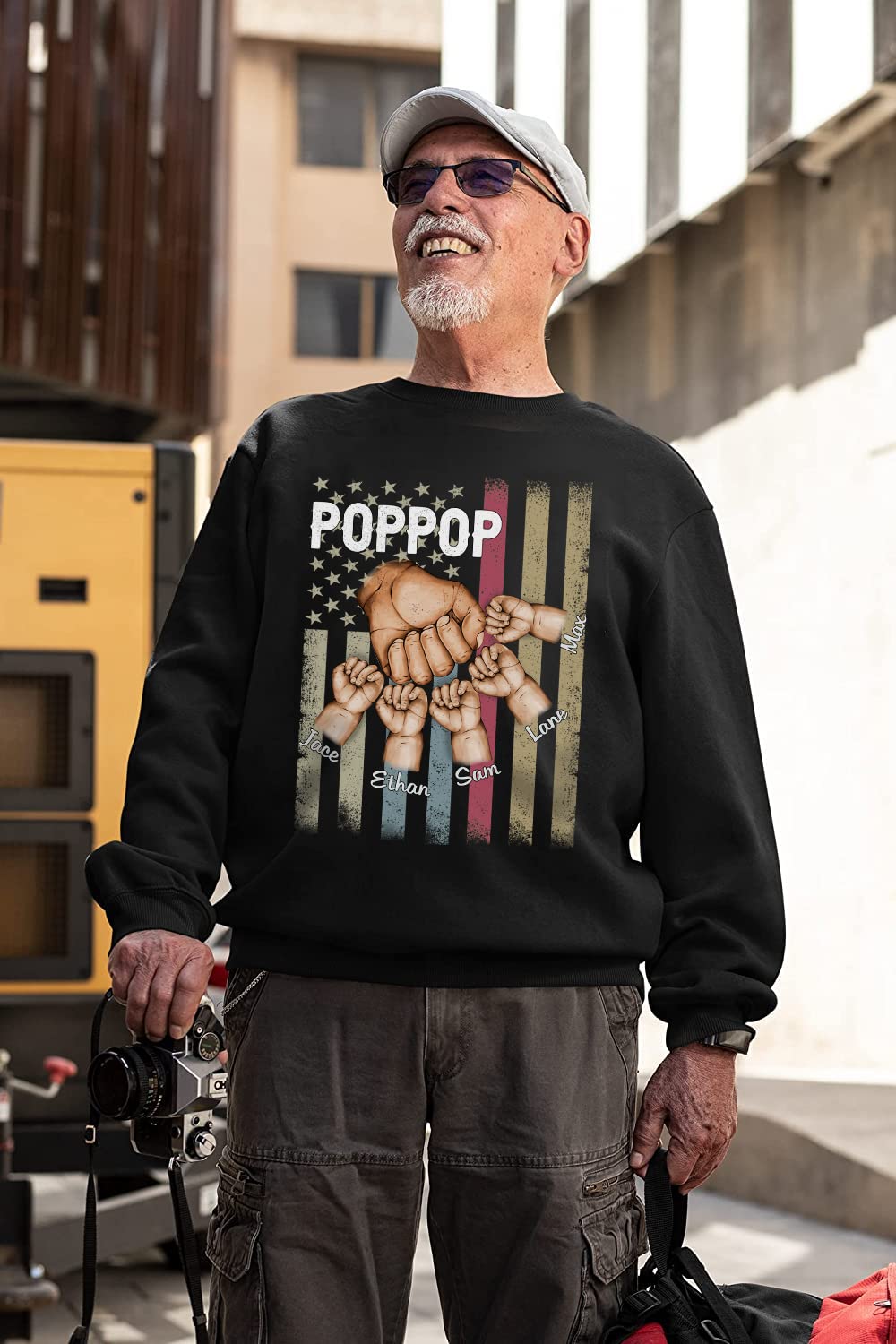 Custom Pop-Pop T-Shirt for Grandpa & Kids - Personalized Name T-Shirt | Unique Papa Gifts for Father's Day, Birthday & Family Reunions