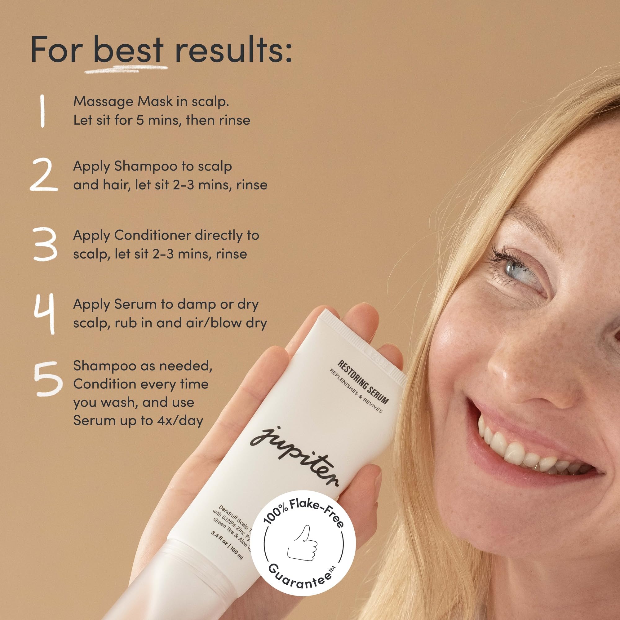Jupiter Oil Control & Exfoliation Hair Care Bundle - Anti-Dandruff Shampoo, Conditioner, Restoring Serum & Purifying Scalp Mask for Women & Men | Dermatologist-Formulated for Flaky, Itchy, Oily & Dry Scalp | Perfect for Daily Use & Scalp Treatment at Home