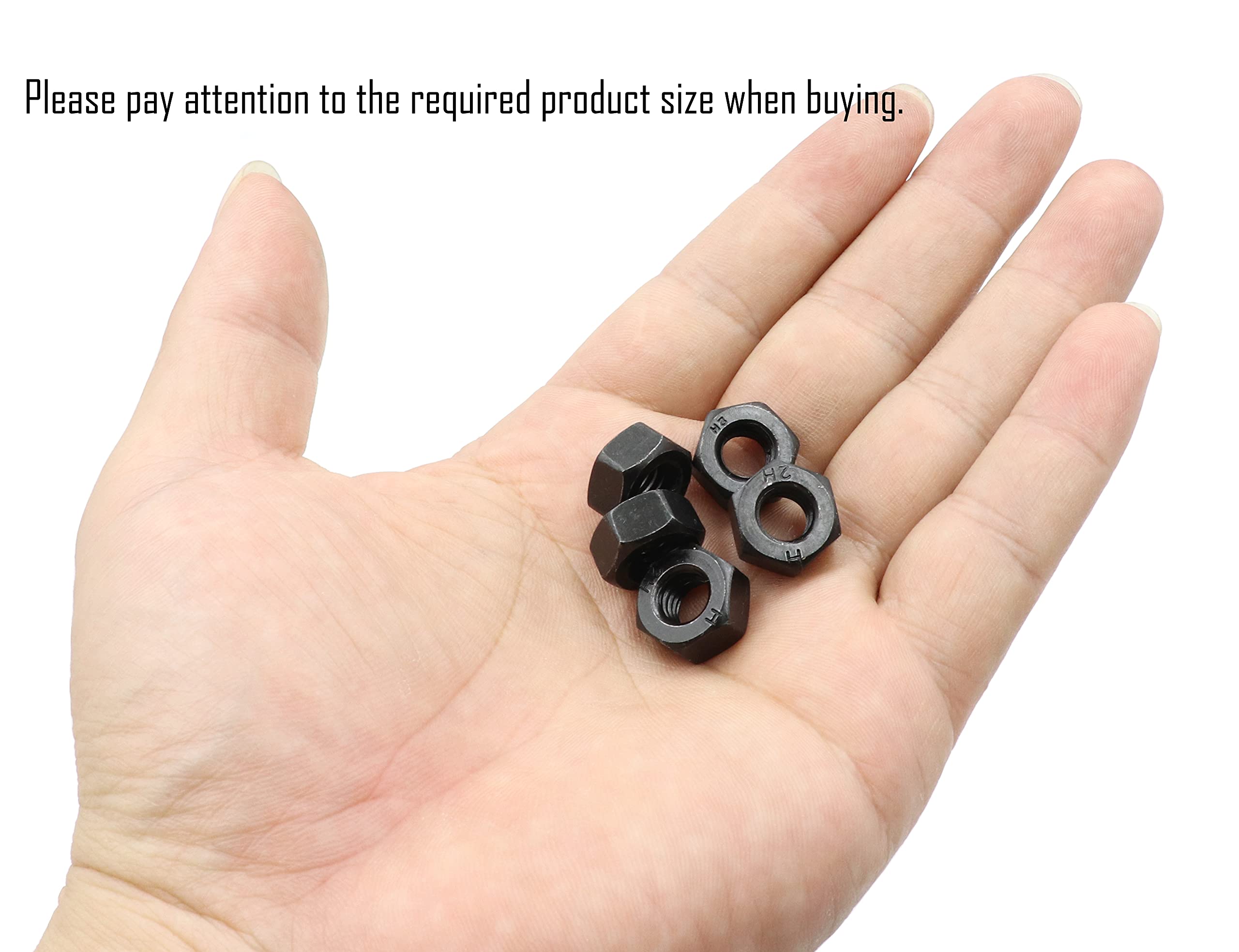 40pcs Heavy Hex Nuts 5/16-18 Coarse Thread, Grade 45 Steel Black Finish - Ideal for Automotive, Machinery, and Construction Applications