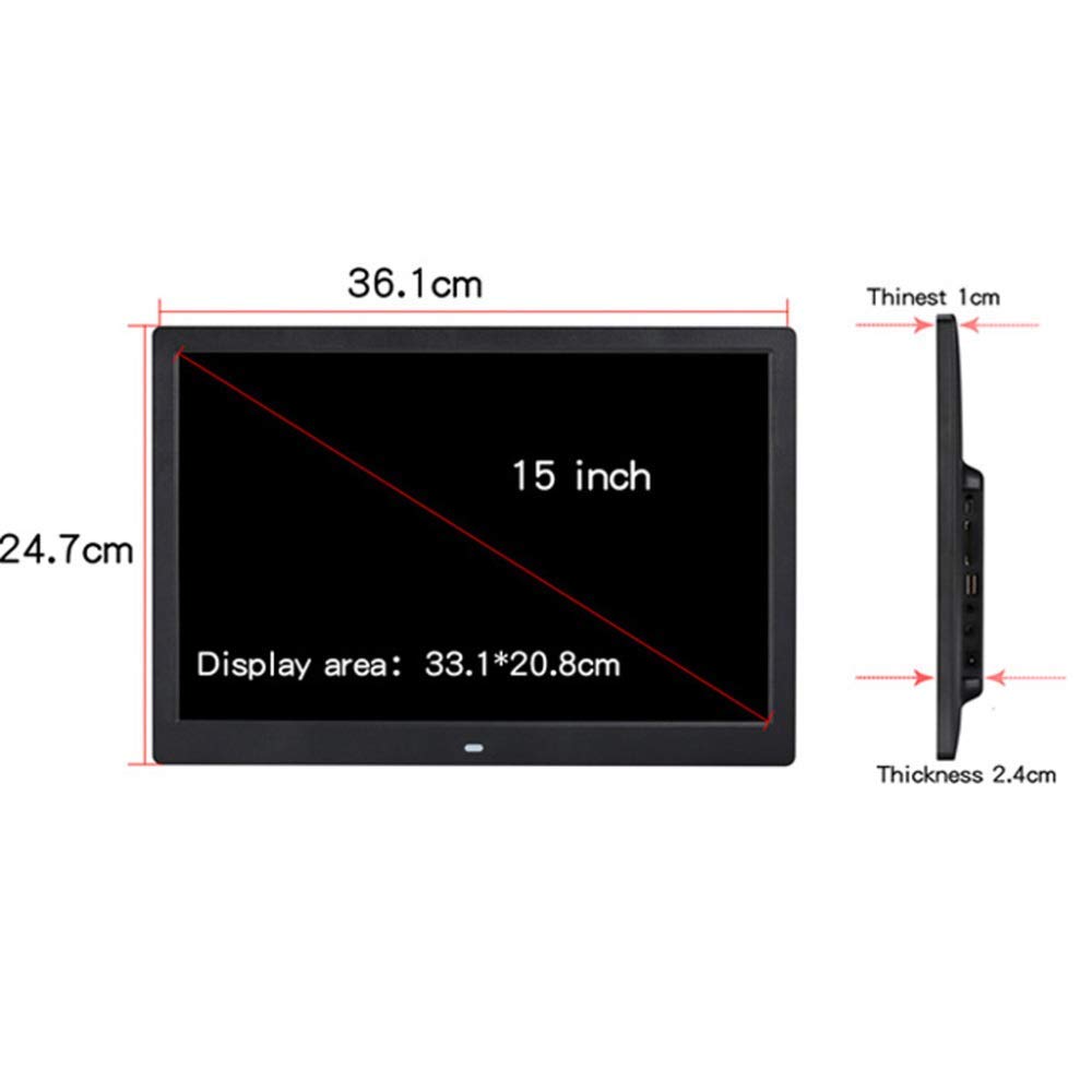 15.4 Inch Digital Picture Frame with 1280x800 HD IPS Screen - Auto On/Off Timer, Music & Video Player, Calendar & Alarm - Perfect for Home, Office & Gift Giving (NSTVVEE)