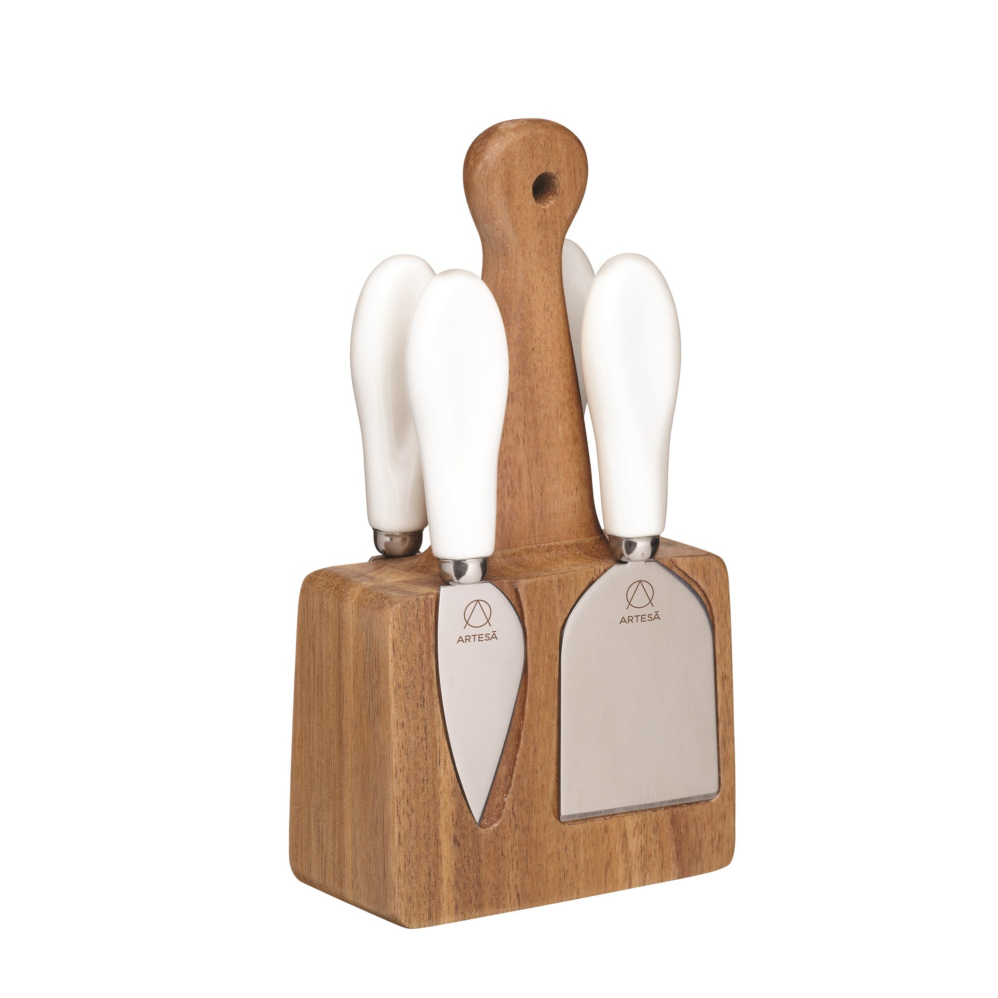 Premium Artesa Appetizer Cheese Knife Set - 3-Piece Stainless Steel Cheese Knives for Soft, Hard & Crumbly Cheeses - Perfect for Charcuterie Boards, Wine Parties & Gourmet Entertaining