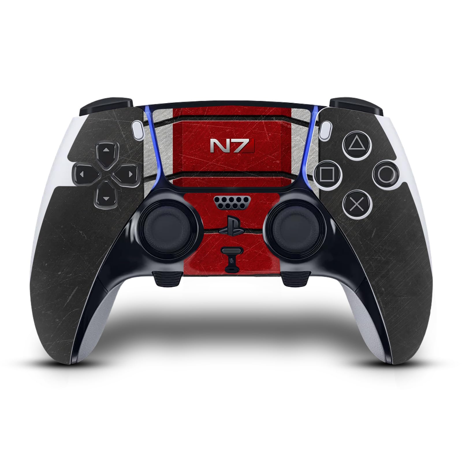 Official EA Bioware Mass Effect N7 Armor Vinyl Skin Sticker for Sony PlayStation 5 PS5 DualSense Edge Controller - Gaming Accessories for Enhanced Gameplay Experience