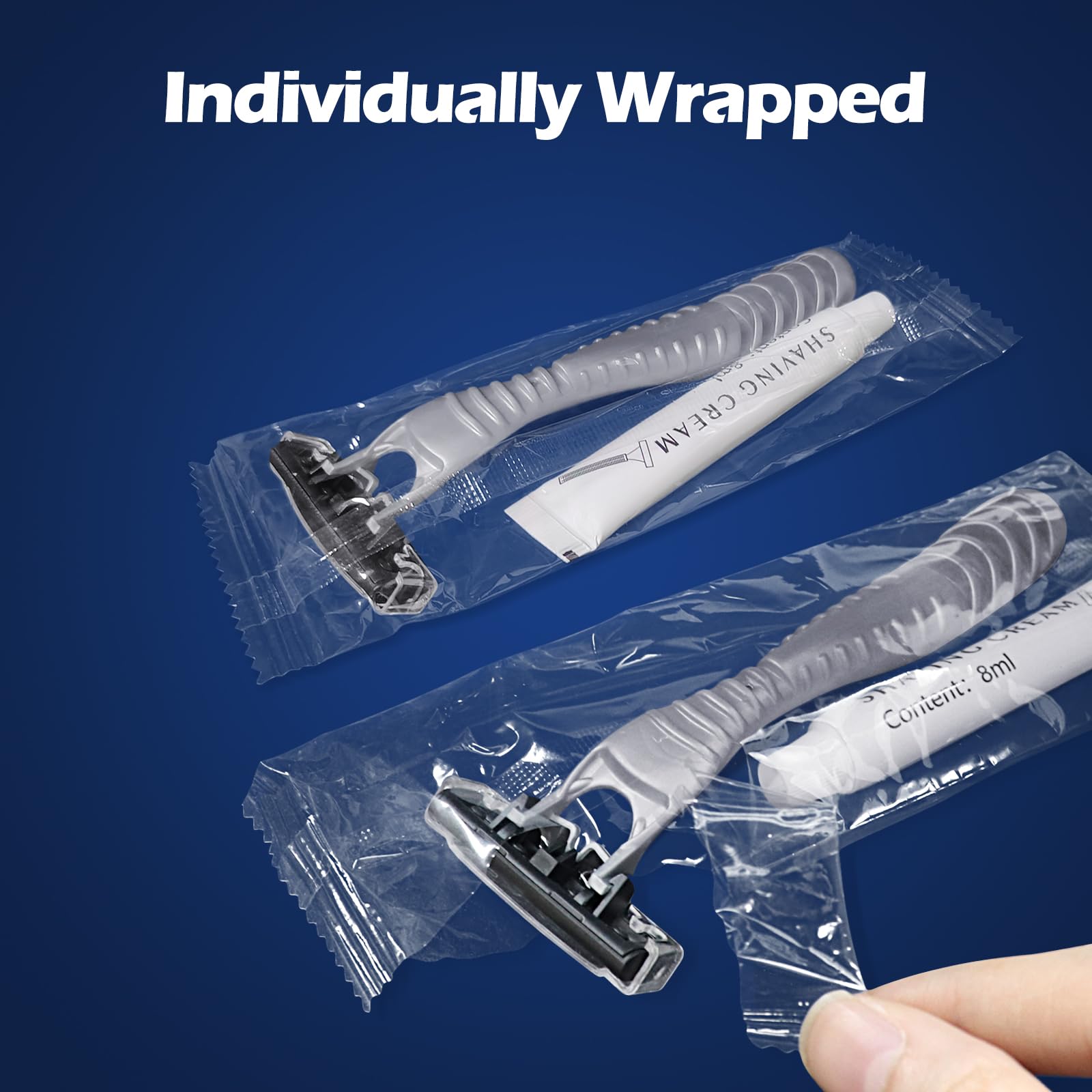 850 Pack Kheoxusa 3-Blade Disposable Razors - Individually Wrapped, Triple Blade Shavers for Men & Women - Perfect for Travel, Hotels, Airbnb, Gyms, Shelters and Personal Hygiene Kits