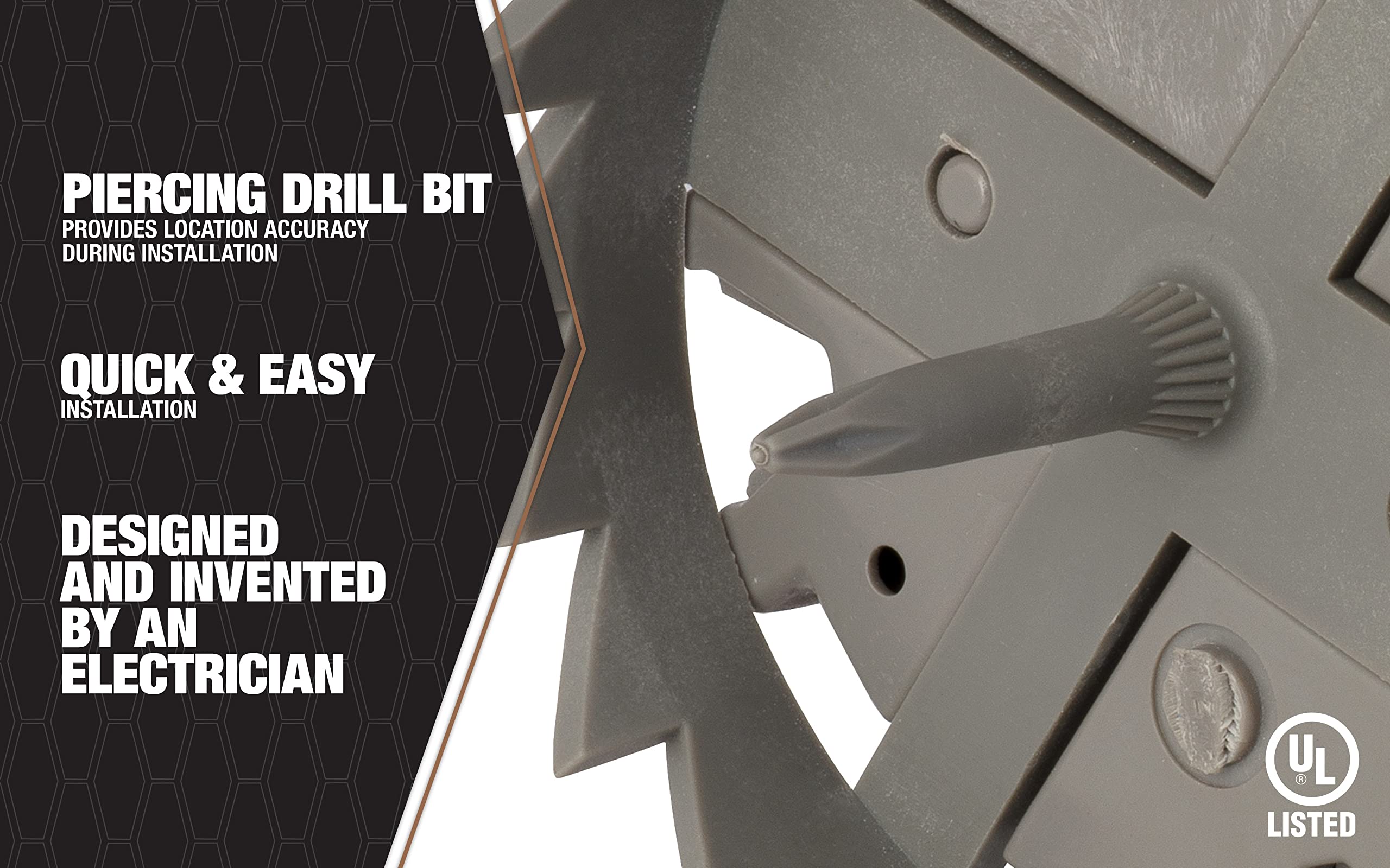 Southwire MSBST250 Smart Box Shark Tooth Fixture & Ceiling Electrical Box with Hole Saw - Ideal for Home Wiring, Ceiling Fan Installation & Electrical Projects