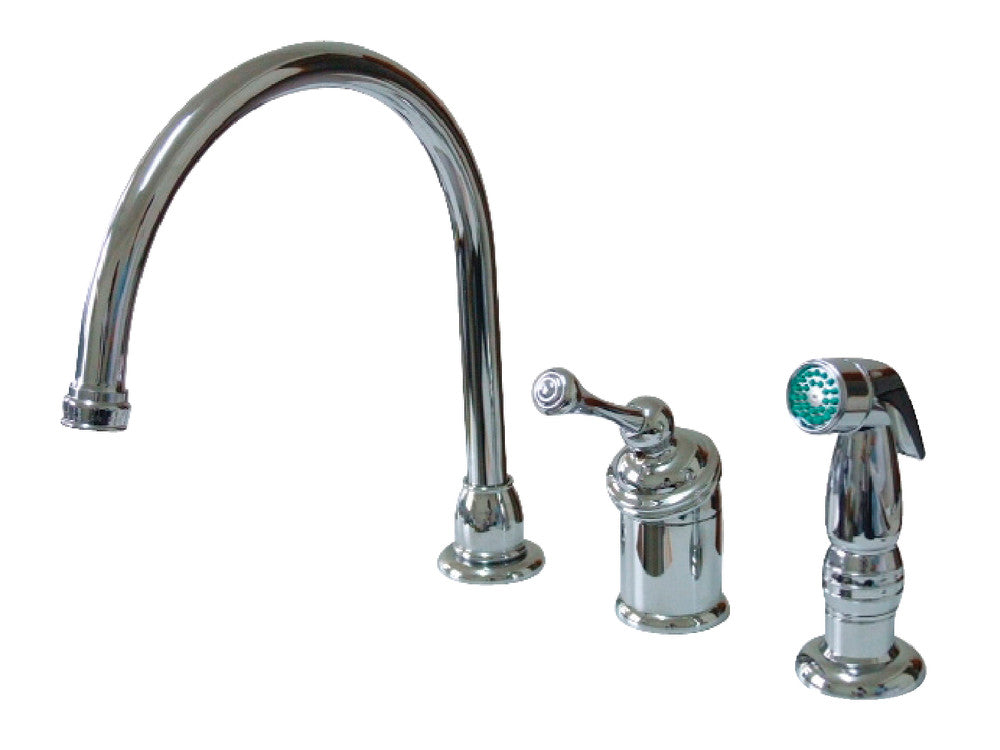 Kingston Brass KB3818BLSP Widespread Kitchen Faucet - Modern Matte Black Stainless Steel Pull-Down Sprayer for Farmhouse & Contemporary Kitchens