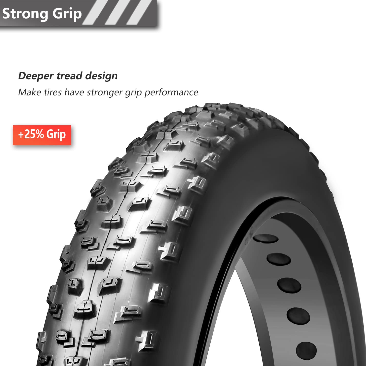 26x4.0 Inch Fat Bike Tires (Set of 2) - 60TPI Electric & Mountain Bike Tires - All-Terrain Winter Snow & Sand Tires for Fat Tire Bicycles - Perfect for Off-Road, Beach & Snow Riding Adventures