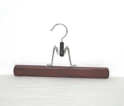 Premium Mahogany Wooden Trouser Clips - Set of 30 - Heavy Duty Pants Hangers for Closet Organization & Retail Display - Perfect for Home, Office, and Clothing Stores