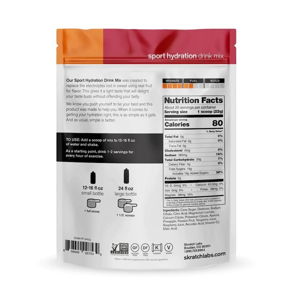 Skratch Labs Sport Hydration Drink Mix - Electrolyte Powder for Runners, Cyclists & Athletes | Rapid Rehydration & Energy Boost | Ideal for Workouts, Marathons & Outdoor Activities
